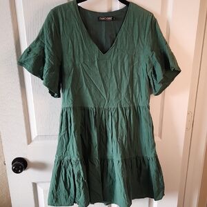Fancyinn Forest Green Mini Dress